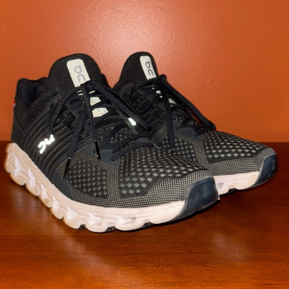 On men’s size 9.5 shoes.